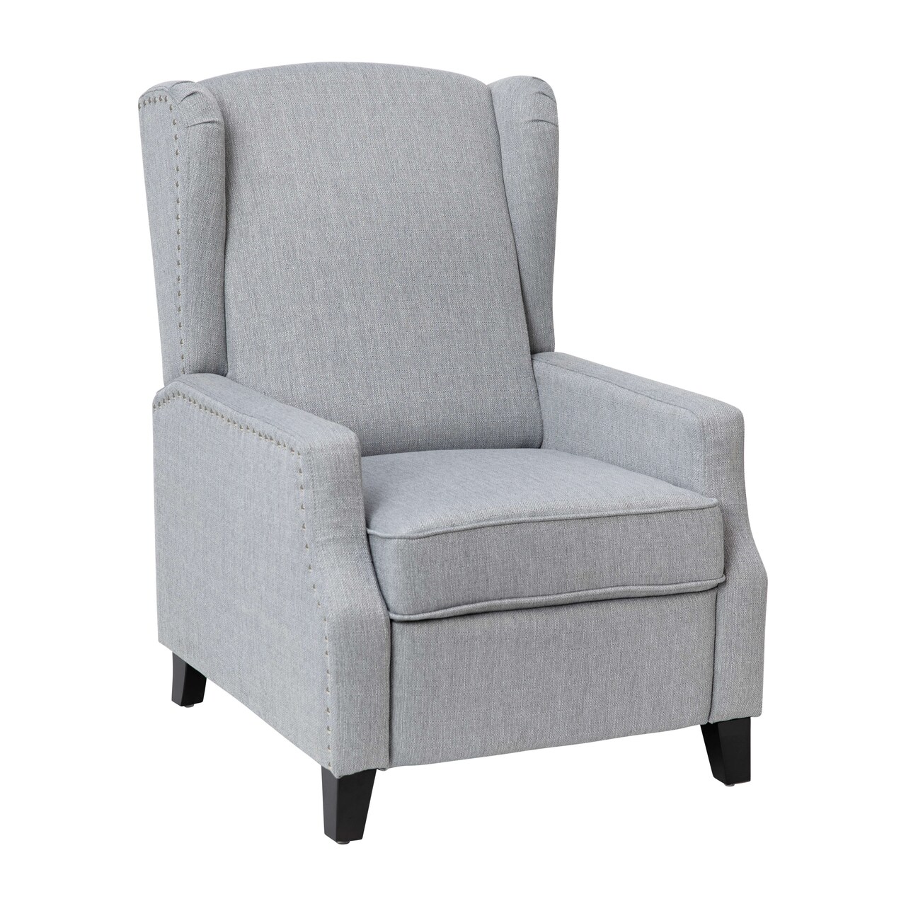 Merrick Lane Mauro Contemporary Pushback Recliner with Accent Nail Trim-Wingback Manual Recliner